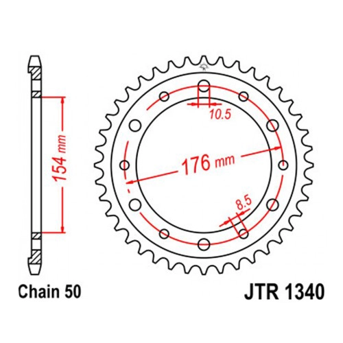 Зірка задня JT JTR1340.43 Black