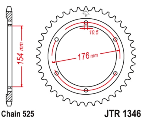 Звезда задняя JT JTR1346.44