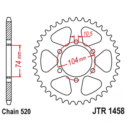 Зірка задня JT JTR1458.40