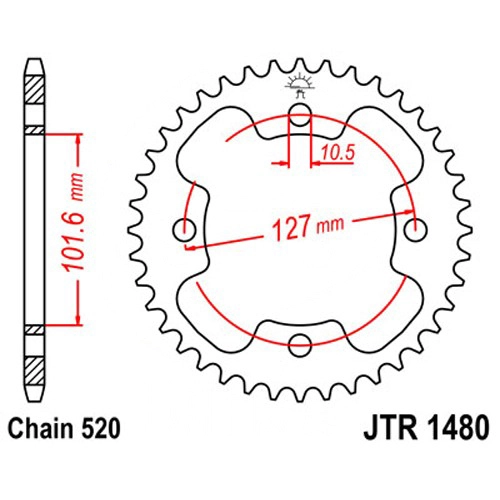 Зірка задня JT JTR1480.37