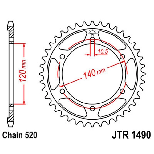 Зірка задня JT JTR1490.40