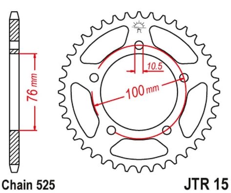 Звезда задняя JT JTR15.42