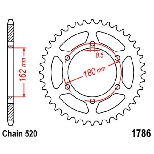 Зірка задня JT JTR1786.52