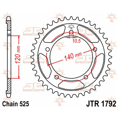 Зірка задня JT JTR1792.45 Black