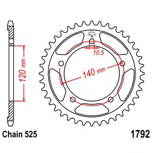 Зірка задня JT JTR1792.45