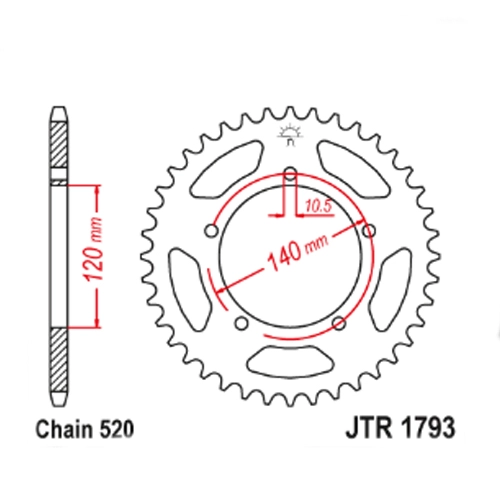 Зірка задня JT JTR1793.43