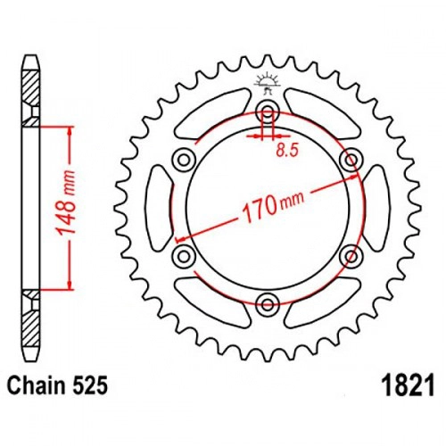 Зірка задня JT JTR1821.47