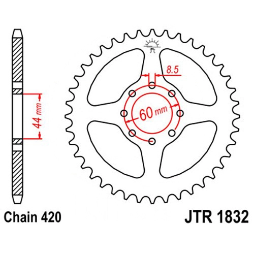 Зірка задня JT JTR1832.52