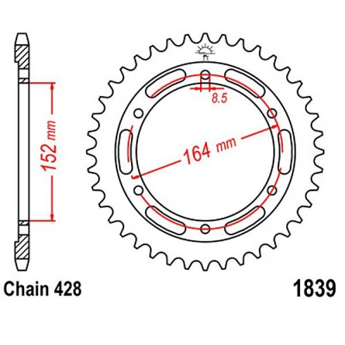 Зірка задня JT JTR1839.55
