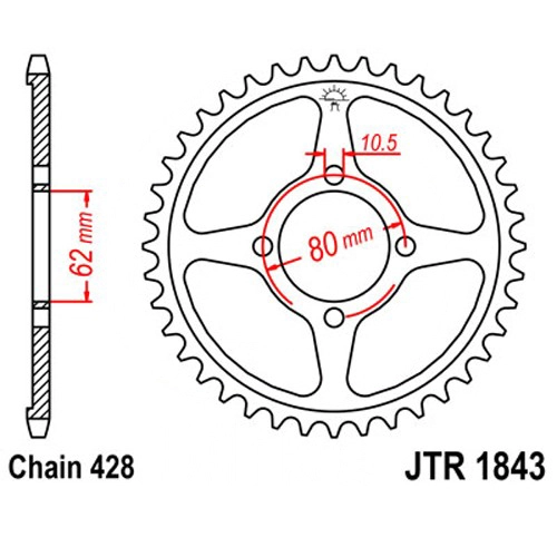 Зірка задня JT JTR1843.49