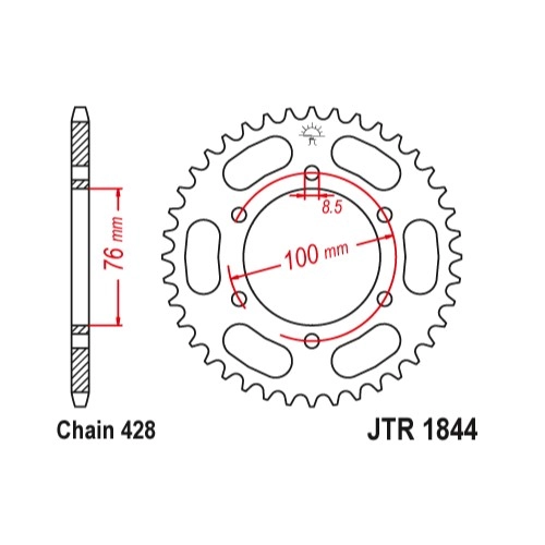 Звезда задняя JT JTR1844.52