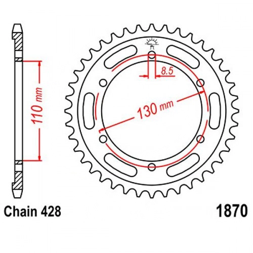 Зірка задня JT JTR1870.44