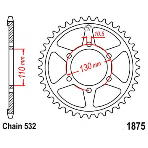 Зірка задня JT JTR1875.48