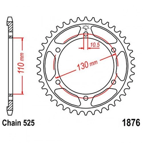 Зірка задня JT JTR1876.44