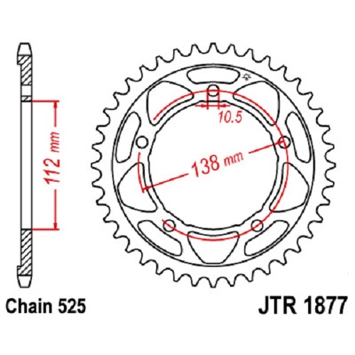 Звезда задняя JT JTR1877.41