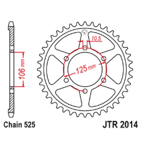 Зірка задня JT JTR2014.37