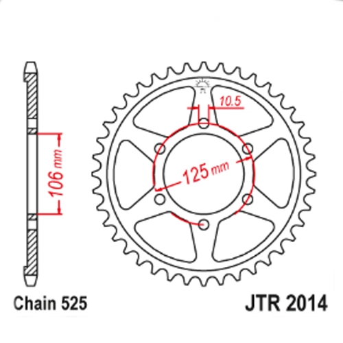 Зірка задня JT JTR2014.46