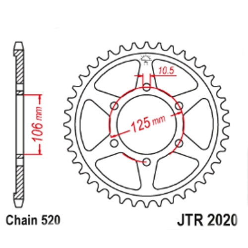 Зірка задня JT JTR2020.41