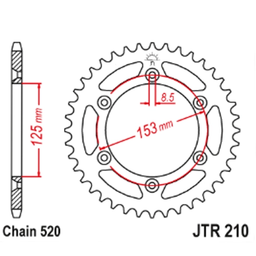 Зірка задня JT JTR210.48SC
