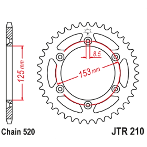 Зірка задня JT JTR210.49SC