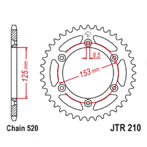 Зірка задня JT JTR210.50SC