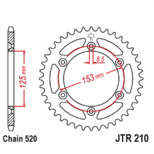 Зірка задня JT JTR210.51SC