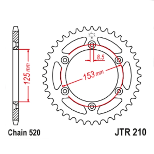 Зірка задня JT JTR210.53SC