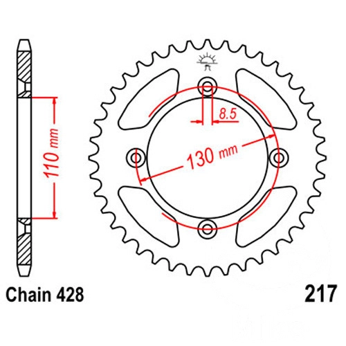 Зірка задня JT JTR217.56