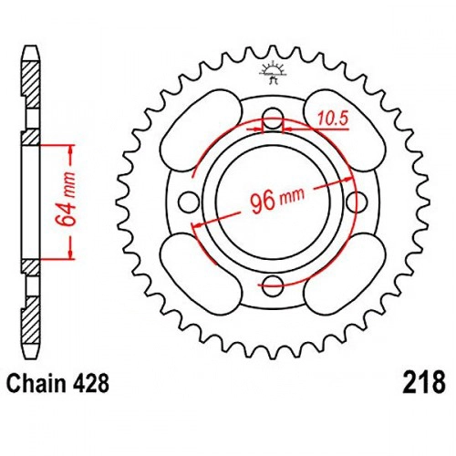 Зірка задня JT JTR218.44