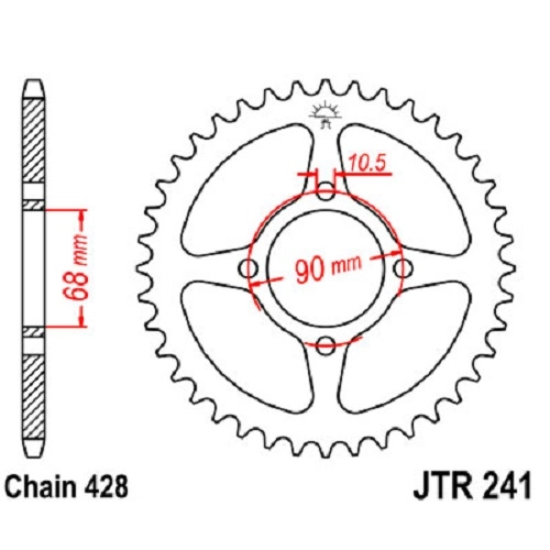 Звезда задняя JT JTR241.53