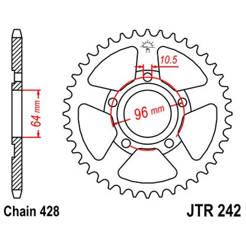 Зірка задня JT JTR242.53