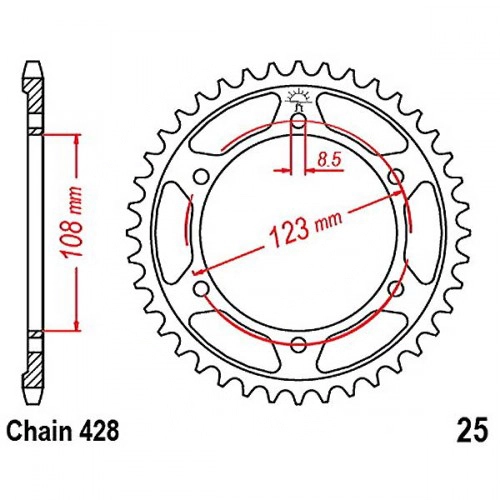 Зірка задня JT JTR25.60
