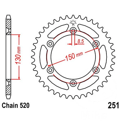 Зірка задня JT JTR251.46