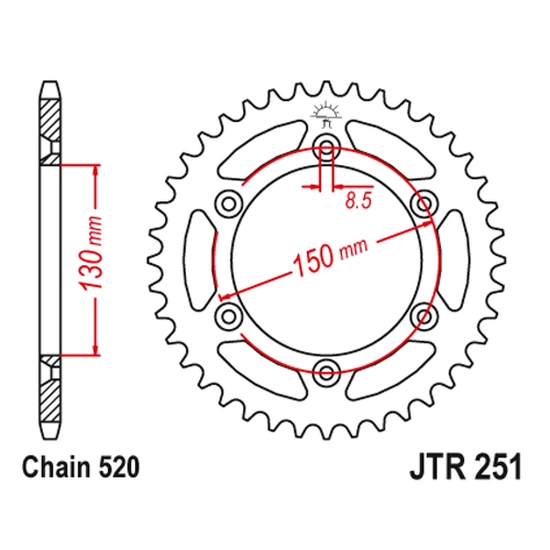 Зірка задня JT JTR251.48SC