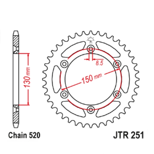 Зірка задня JT JTR251.49SC