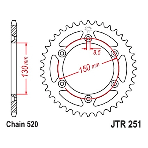 Зірка задня JT JTR251.50SC