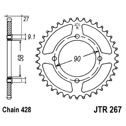 Зірка задня JT JTR267.39