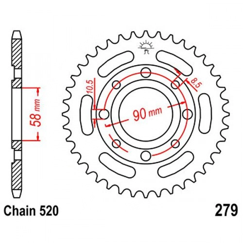 Зірка задня JT JTR279.35