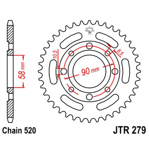 Зірка задня JT JTR279.38
