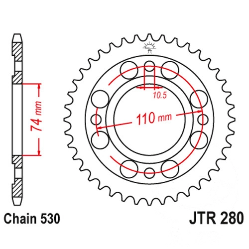 Зірка задня JT JTR280.33