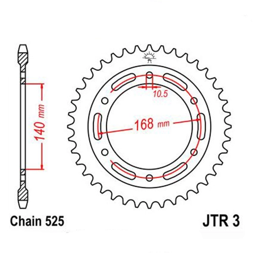 Зірка задня JT JTR3.47 Black
