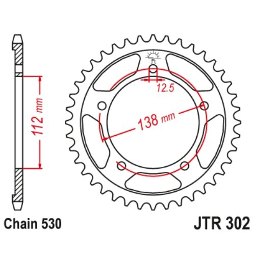 Звезда задняя JT JTR302.40