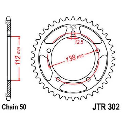 Зірка задня JT JTR302.43 Black