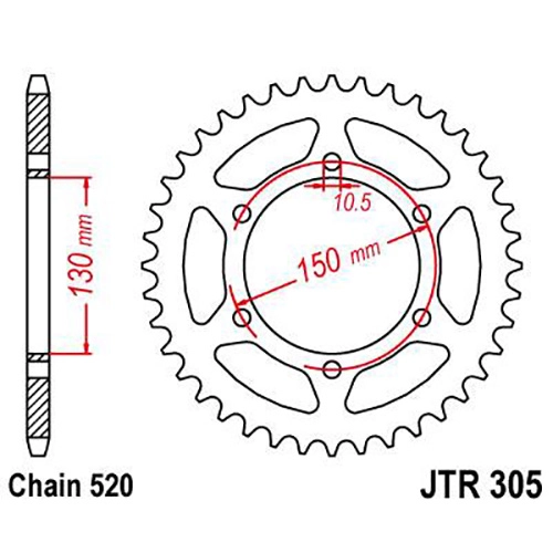 Зірка задня JT JTR305.46 Black