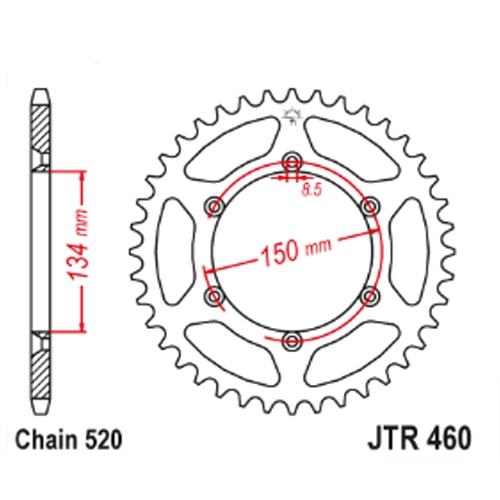 Зірка задня JT JTR460.48SC