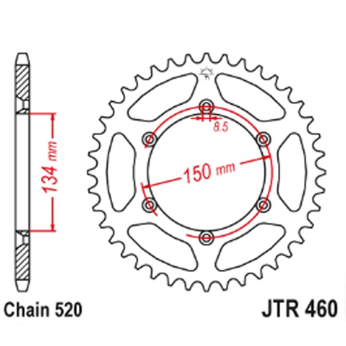 Зірка задня JT JTR460.49SC