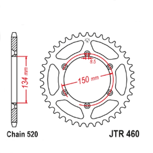 Зірка задня JT JTR460.50SC
