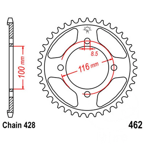 Зірка задня JT JTR462.54