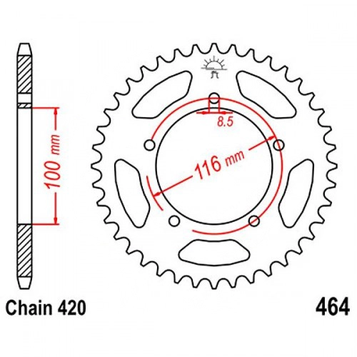 Зірка задня JT JTR464.50