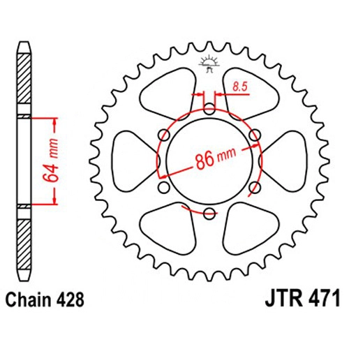 Зірка задня JT JTR471.50